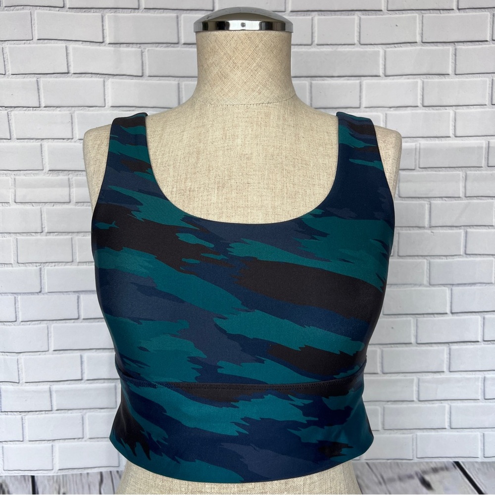 ✅ SOULCYCLE Camo Longline Classic Strap Sport Bra Top Size Small Camouflage